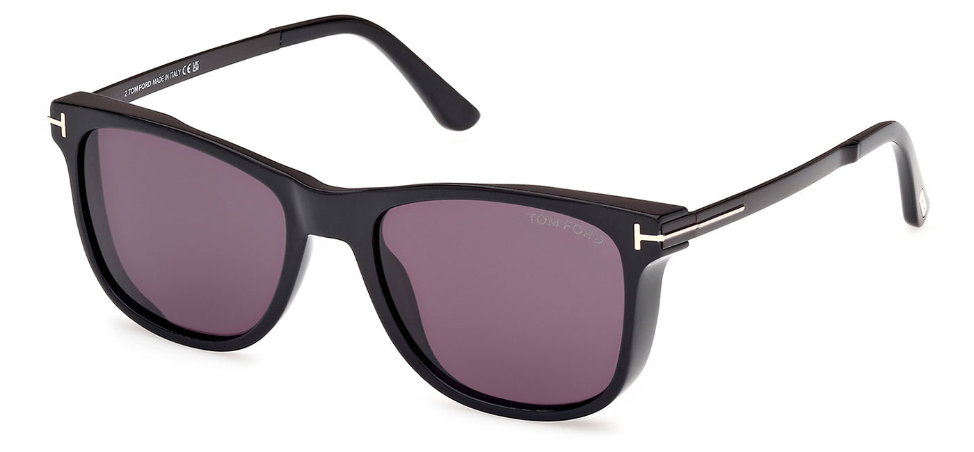 Tom Ford FT1104 Sinatra Sunglasses - Shiny Black / Smoke - Tortoise+Black